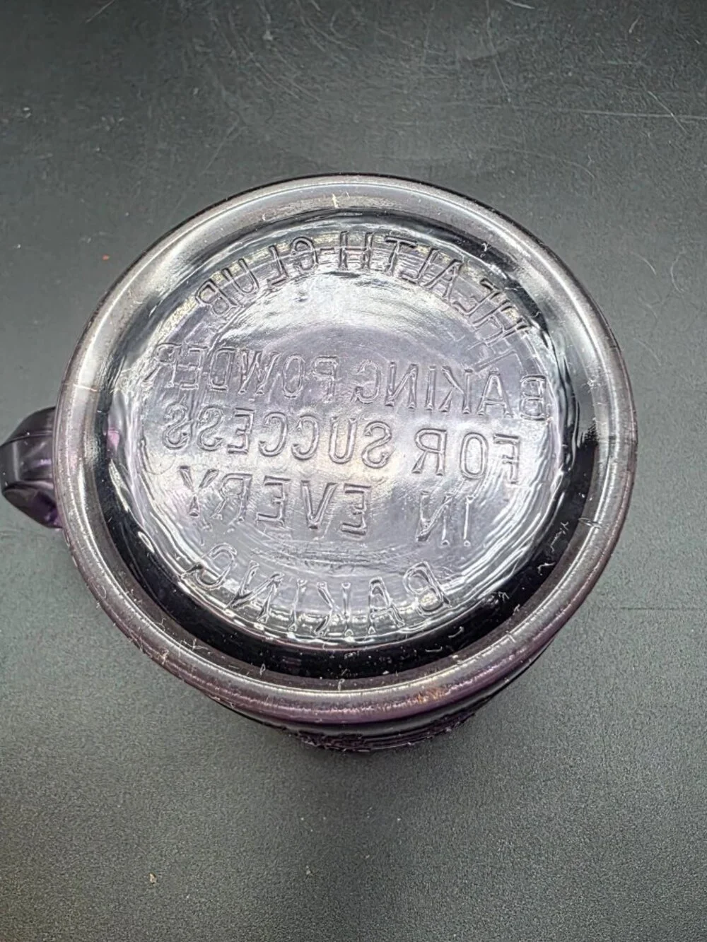 VINTAGE RARE purple GLASS 1-CUP MEASURING CUP Embossed